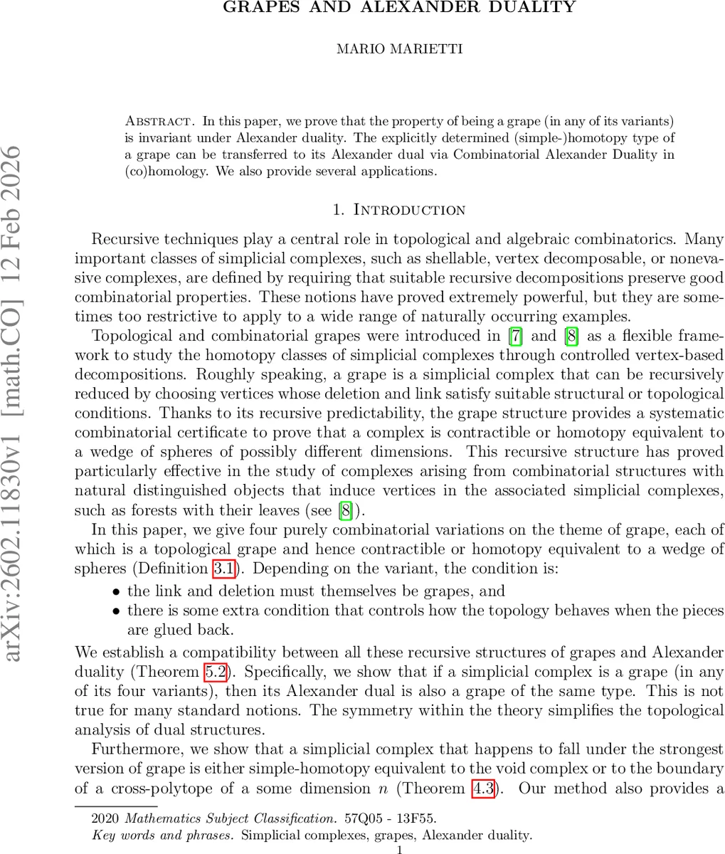 Grapes and Alexander duality
