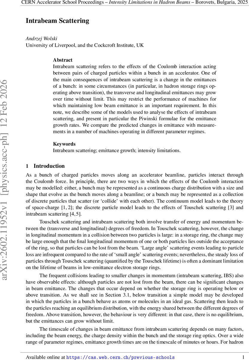Intrabeam Scattering
