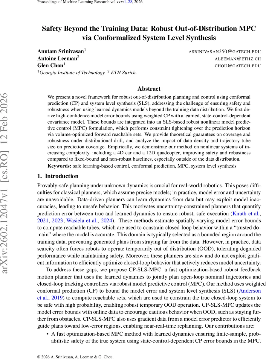 Safety Beyond the Training Data: Robust Out-of-Distribution MPC via Conformalized System Level Synthesis