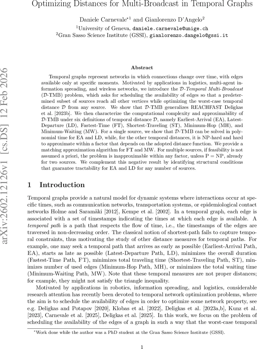 Optimizing Distances for Multi-Broadcast in Temporal Graphs