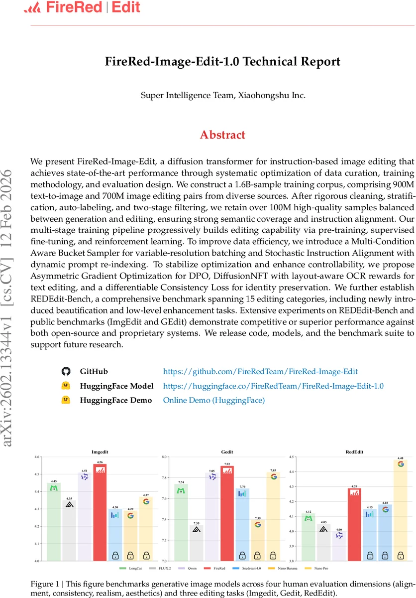 FireRed-Image-Edit-1.0 Technical Report