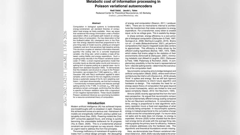 Metabolic cost of information processing in Poisson variational autoencoders