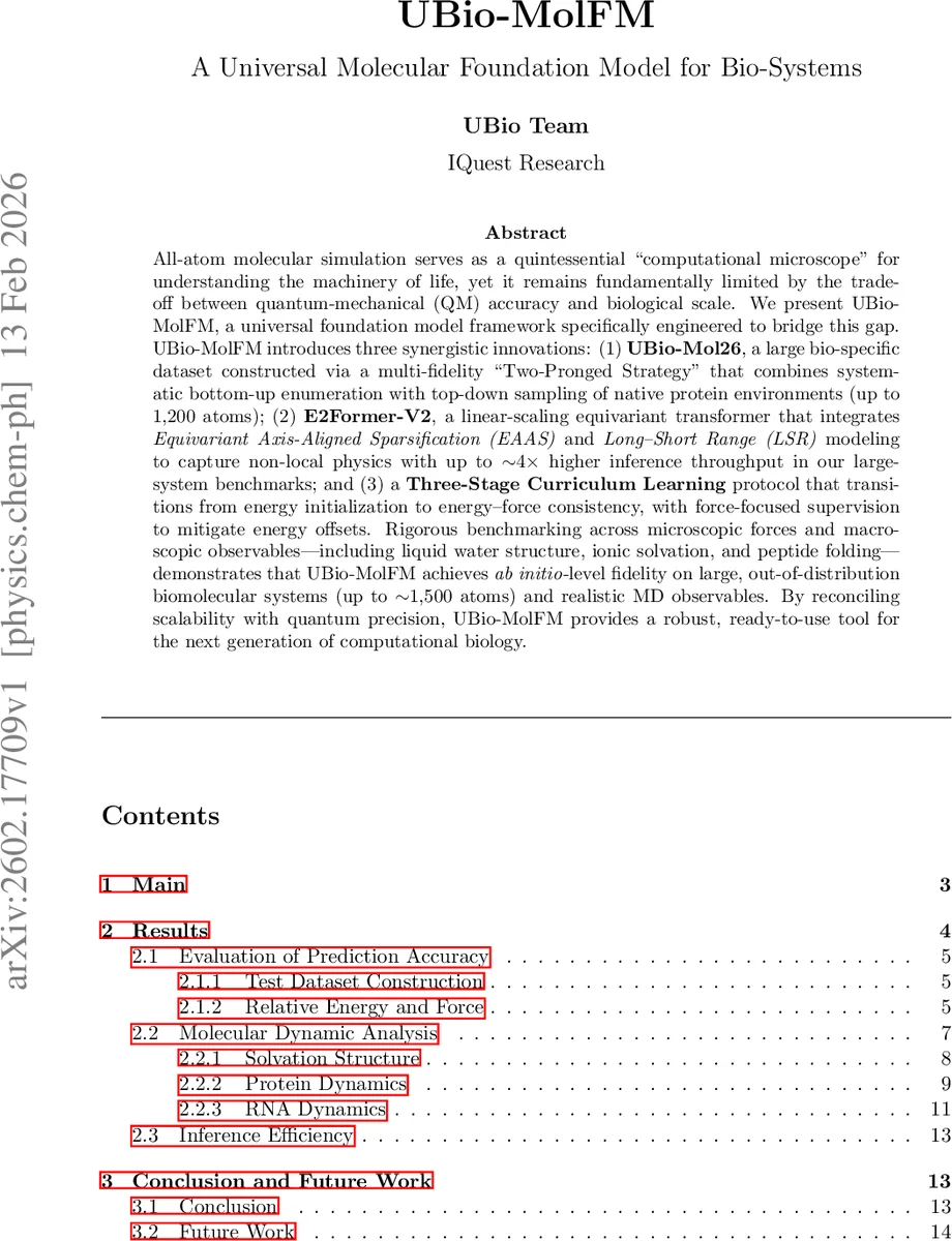 UBio-MolFM: A Universal Molecular Foundation Model for Bio-Systems