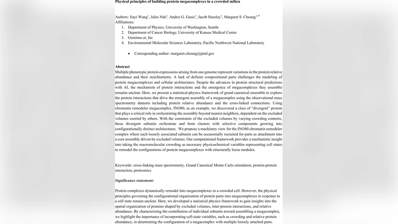 Physical principles of building protein megacomplexes in a crowded milieu