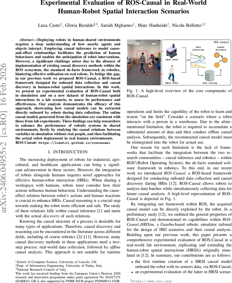 Experimental Evaluation of ROS-Causal in Real-World Human-Robot Spatial Interaction Scenarios