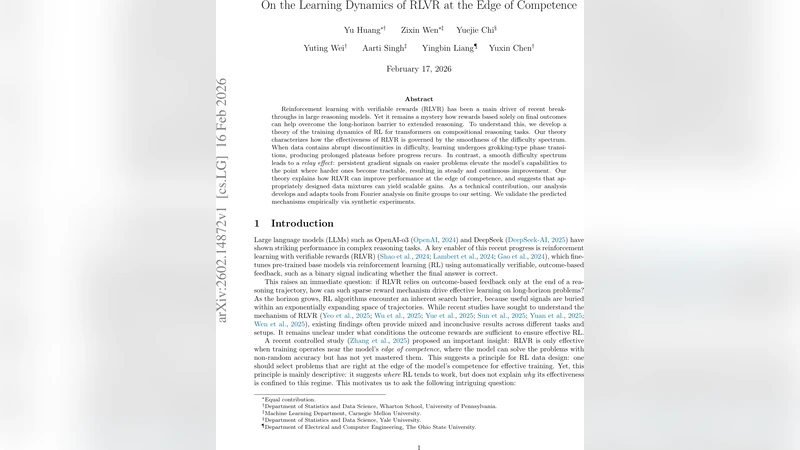 On the Learning Dynamics of RLVR at the Edge of Competence