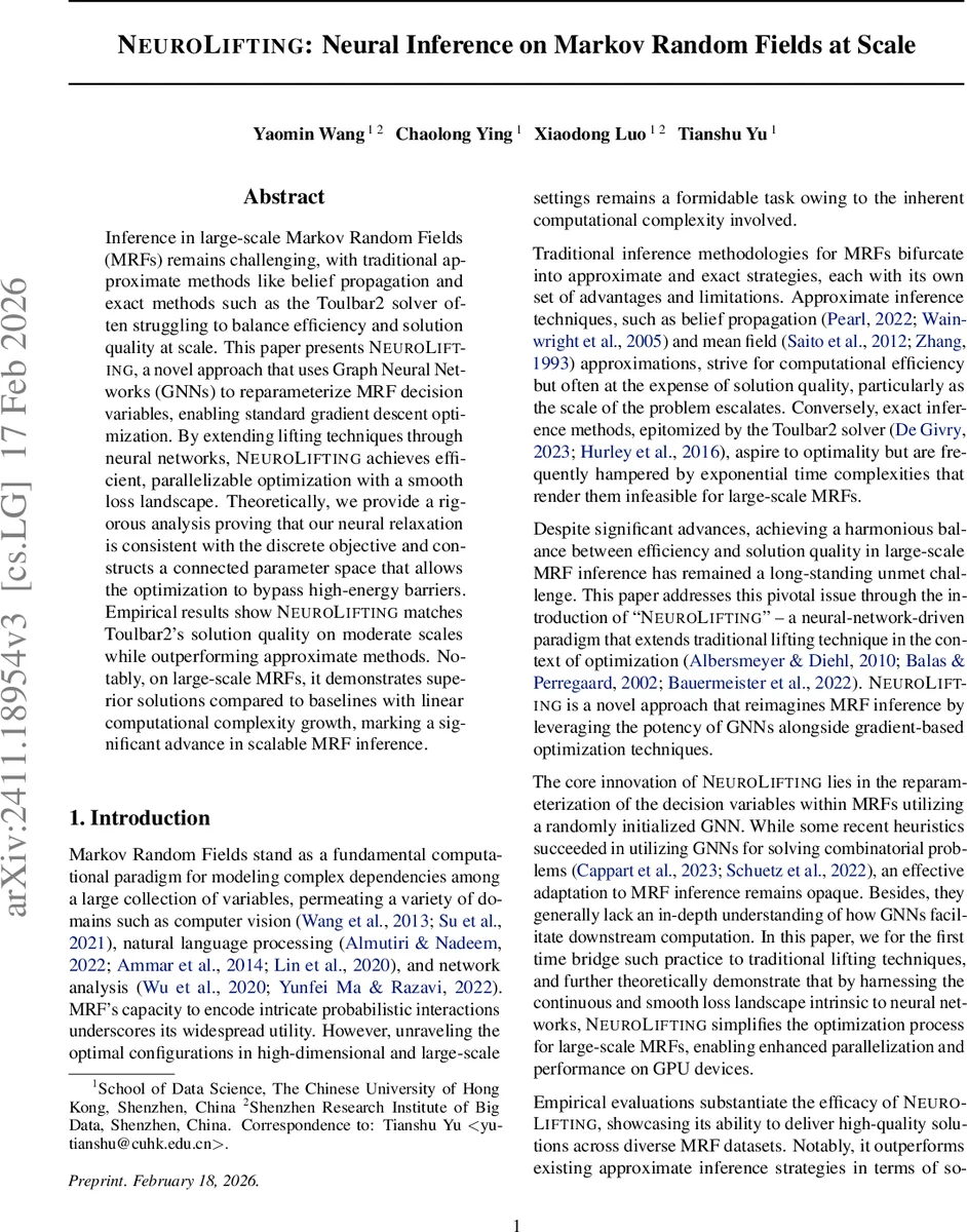 NeuroLifting: Neural Inference on Markov Random Fields at Scale
