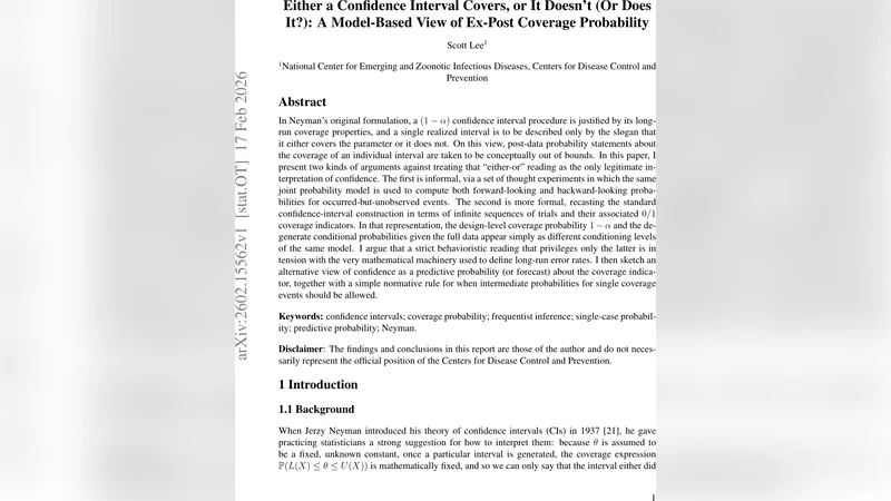 Either a Confidence Interval Covers, or It Doesn't (Or Does It?): A Model-Based View of Ex-Post Coverage Probability