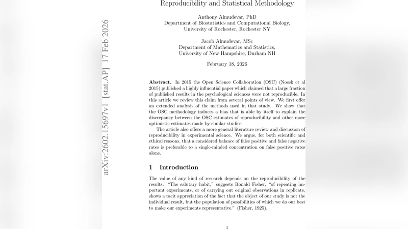 Reproducibility and Statistical Methodology