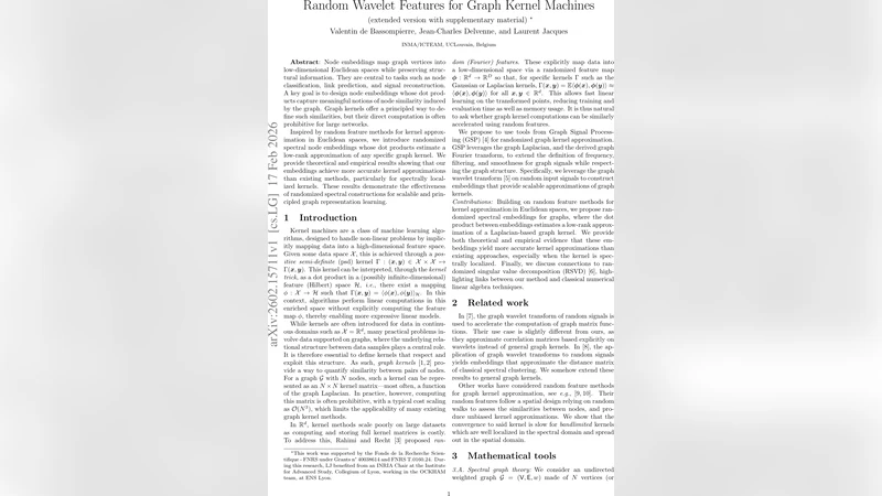 Random Wavelet Features for Graph Kernel Machines