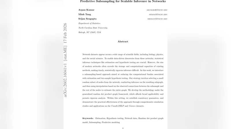Predictive Subsampling for Scalable Inference in Networks