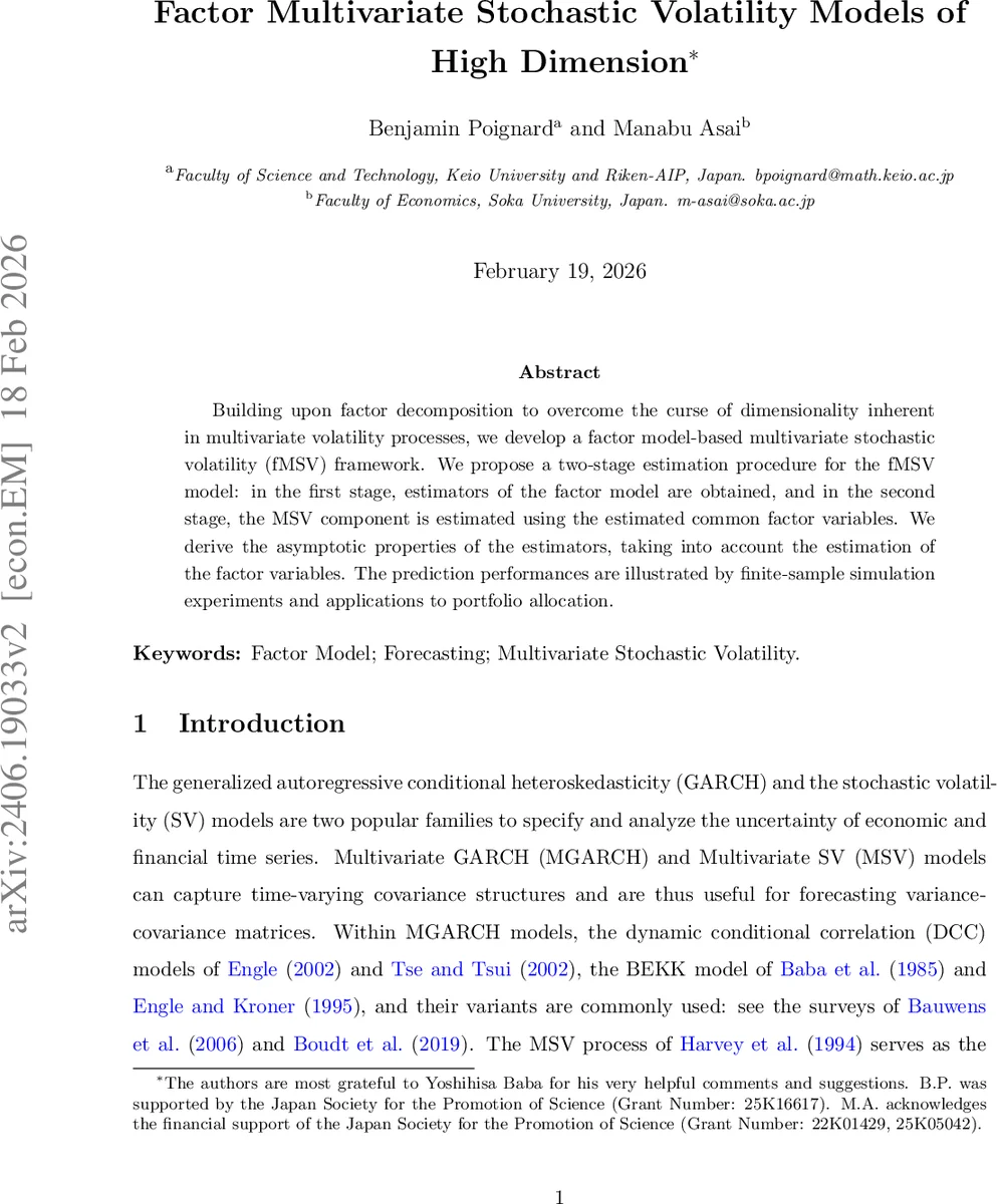 Factor multivariate stochastic volatility models of high dimension