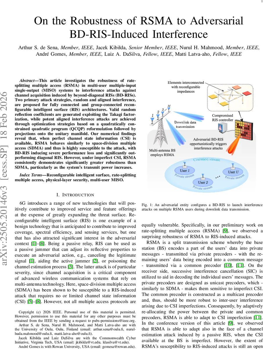 On the Robustness of RSMA to Adversarial BD-RIS-Induced Interference