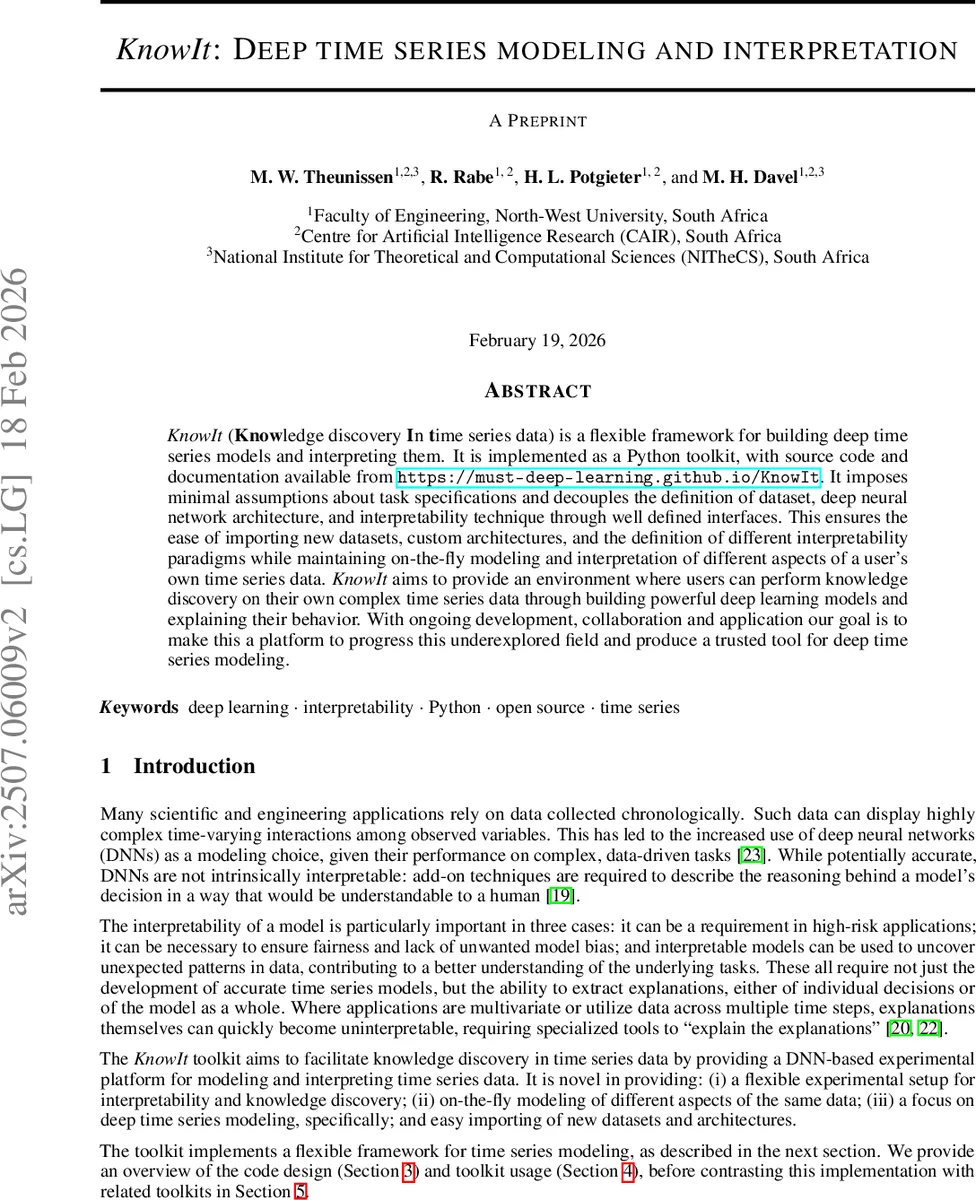 KnowIt: Deep Time Series Modeling and Interpretation