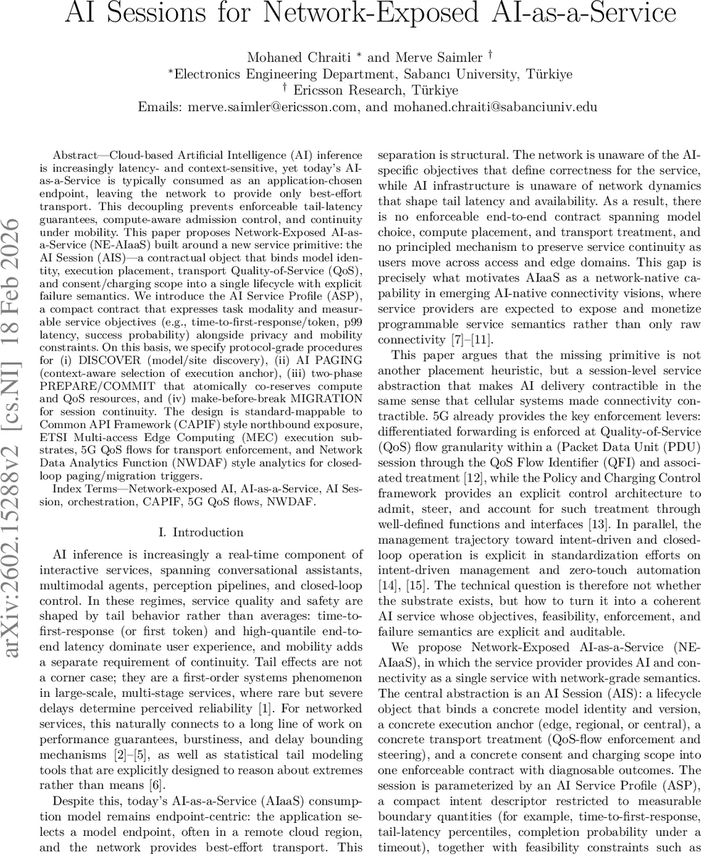 AI Sessions for Network-Exposed AI-as-a-Service