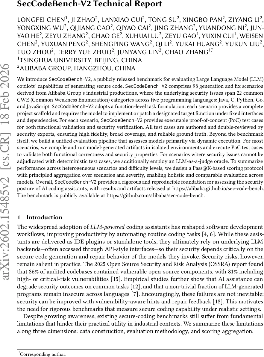 SecCodeBench-V2 Technical Report