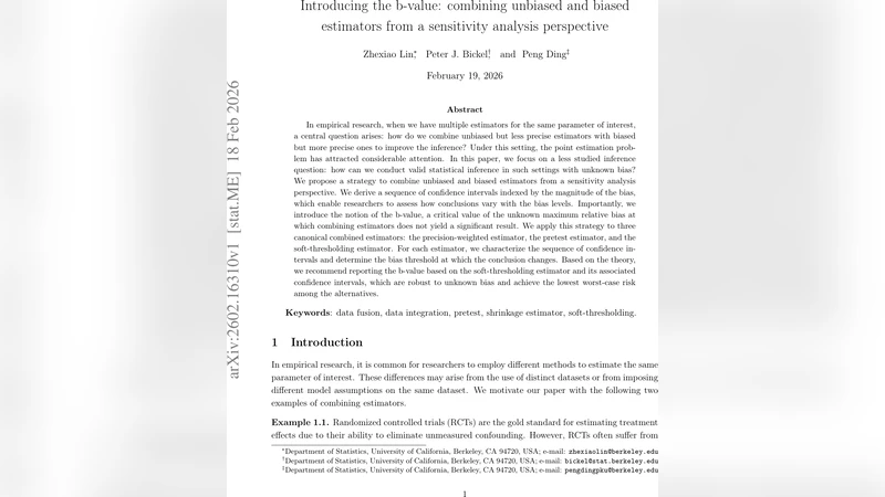 Introducing the b-value: combining unbiased and biased estimators from a sensitivity analysis perspective