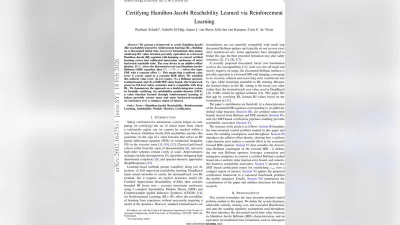 Certifying Hamilton-Jacobi Reachability Learned via Reinforcement Learning