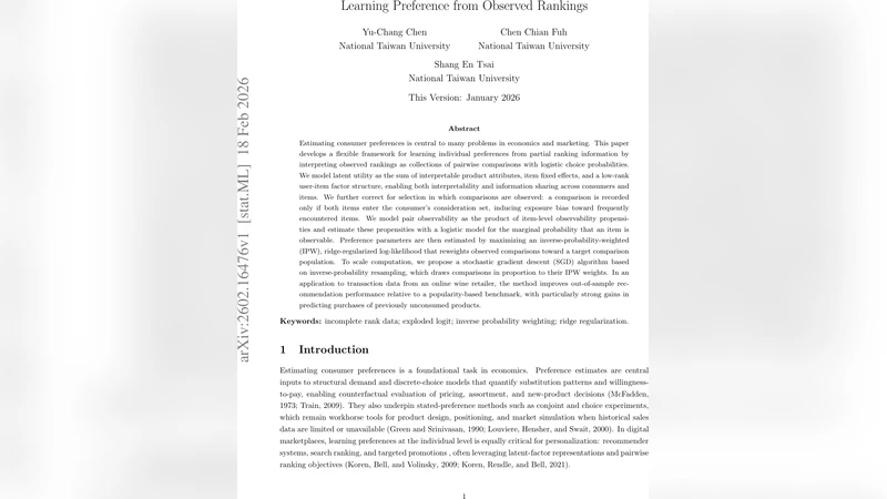 Learning Preference from Observed Rankings