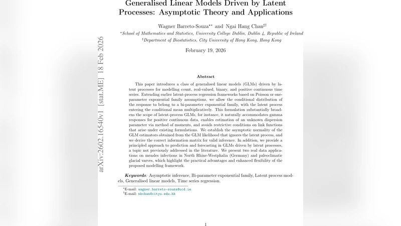 Generalised Linear Models Driven by Latent Processes: Asymptotic Theory and Applications