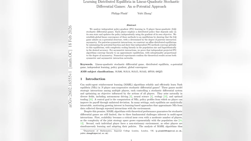 Learning Distributed Equilibria in Linear-Quadratic Stochastic Differential Games: An $α$-Potential Approach