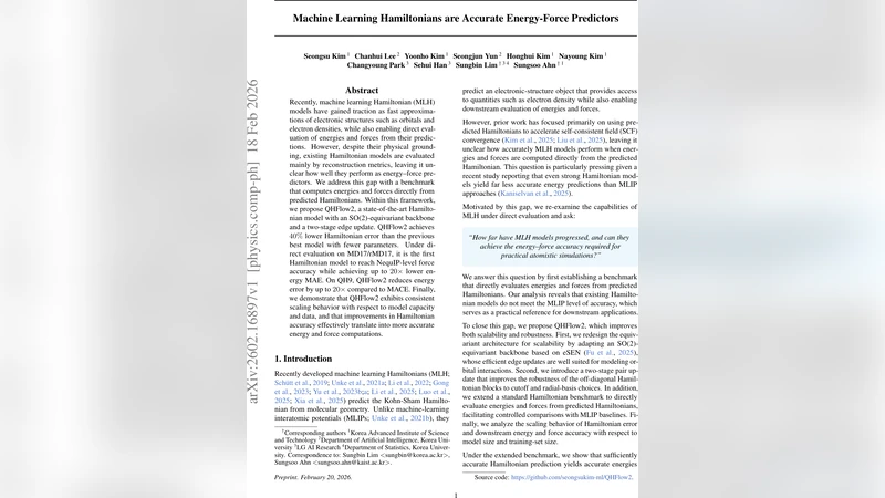 Machine Learning Hamiltonians are Accurate Energy-Force Predictors