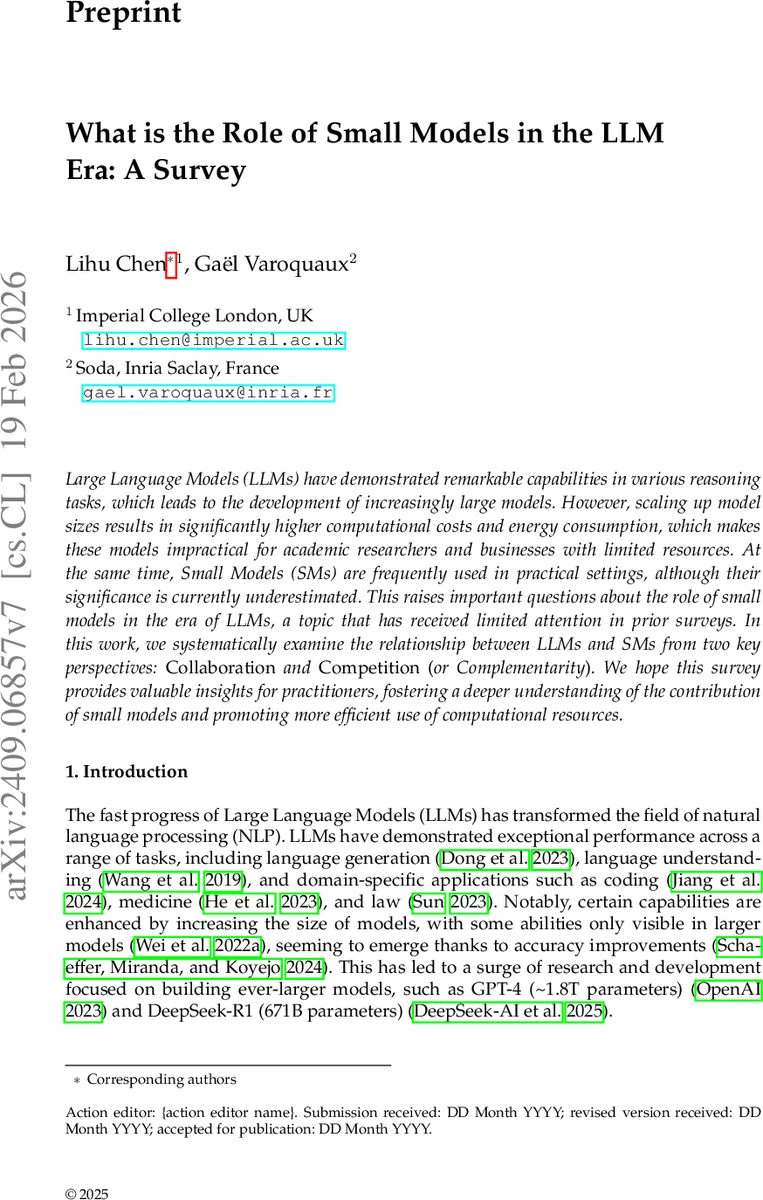 What is the Role of Small Models in the LLM Era: A Survey