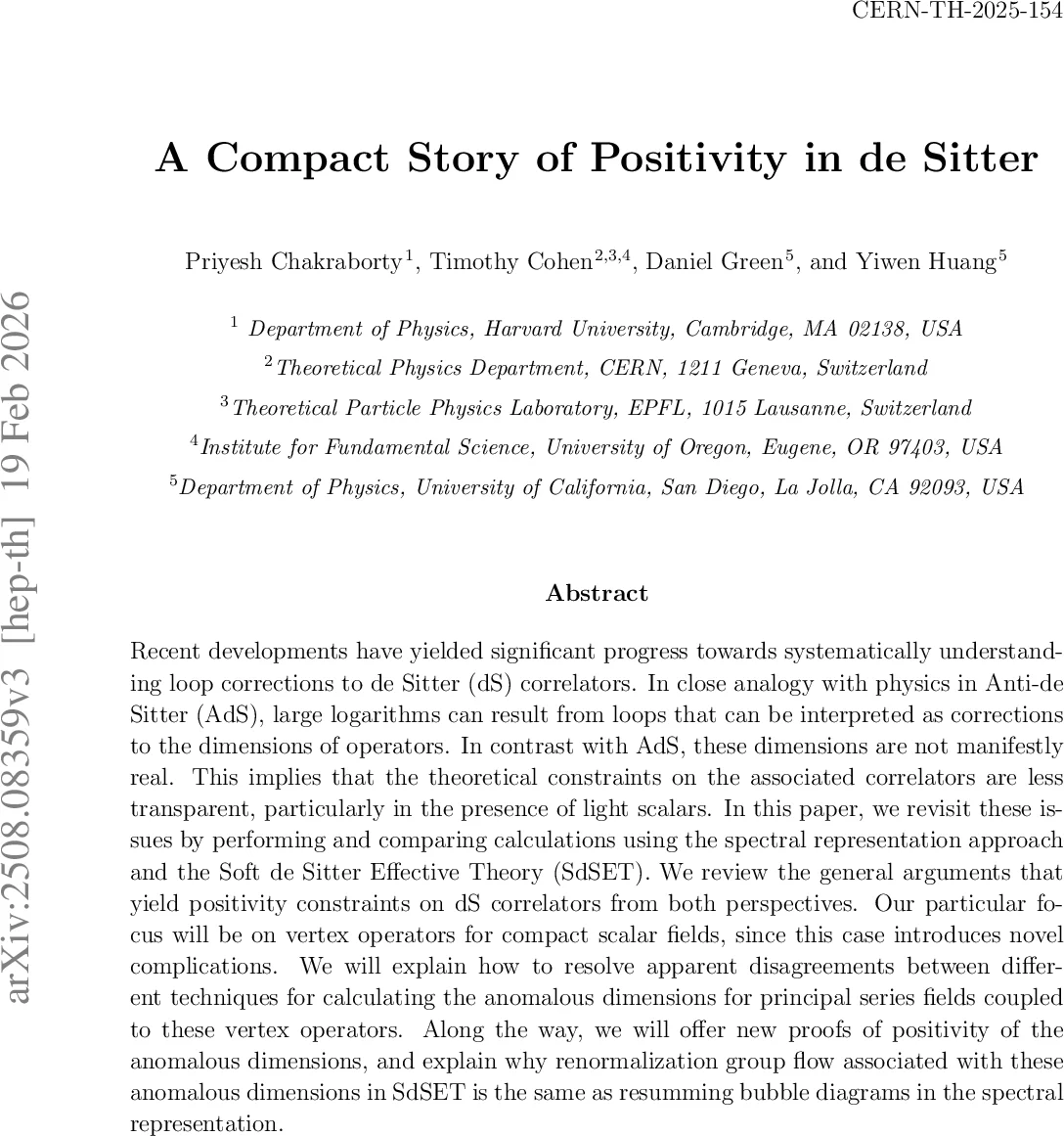 A Compact Story of Positivity in de Sitter