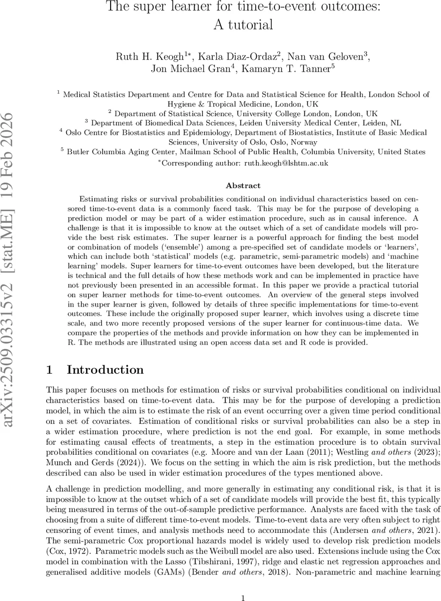 The super learner for time-to-event outcomes: A tutorial