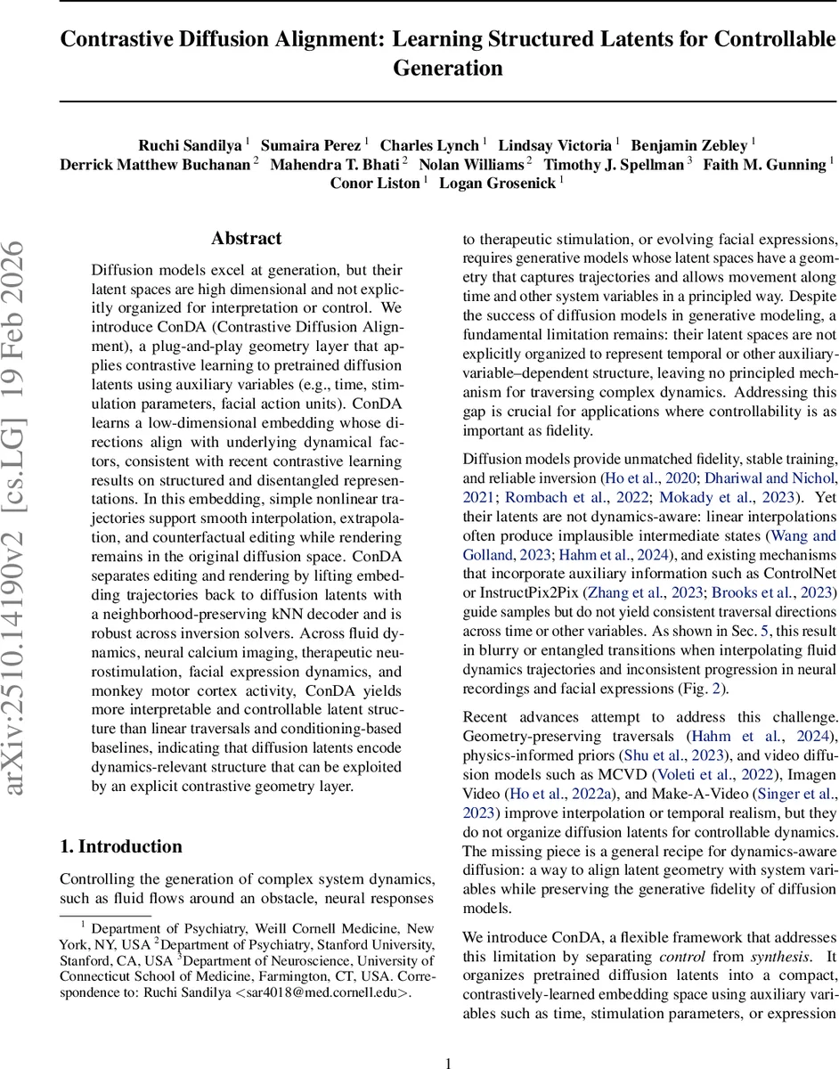 Contrastive Diffusion Alignment: Learning Structured Latents for Controllable Generation