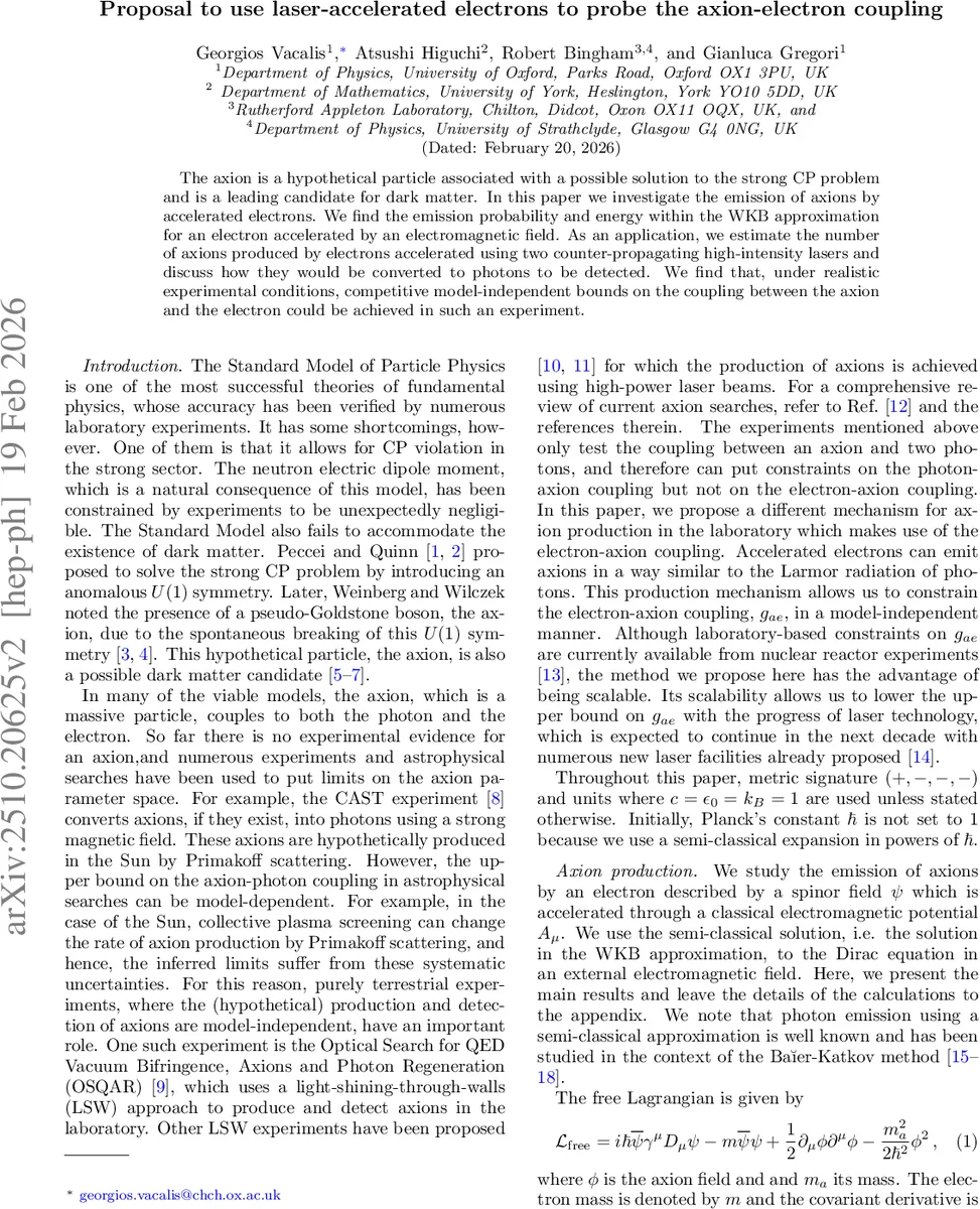 Proposal to use laser-accelerated electrons to probe the axion-electron coupling