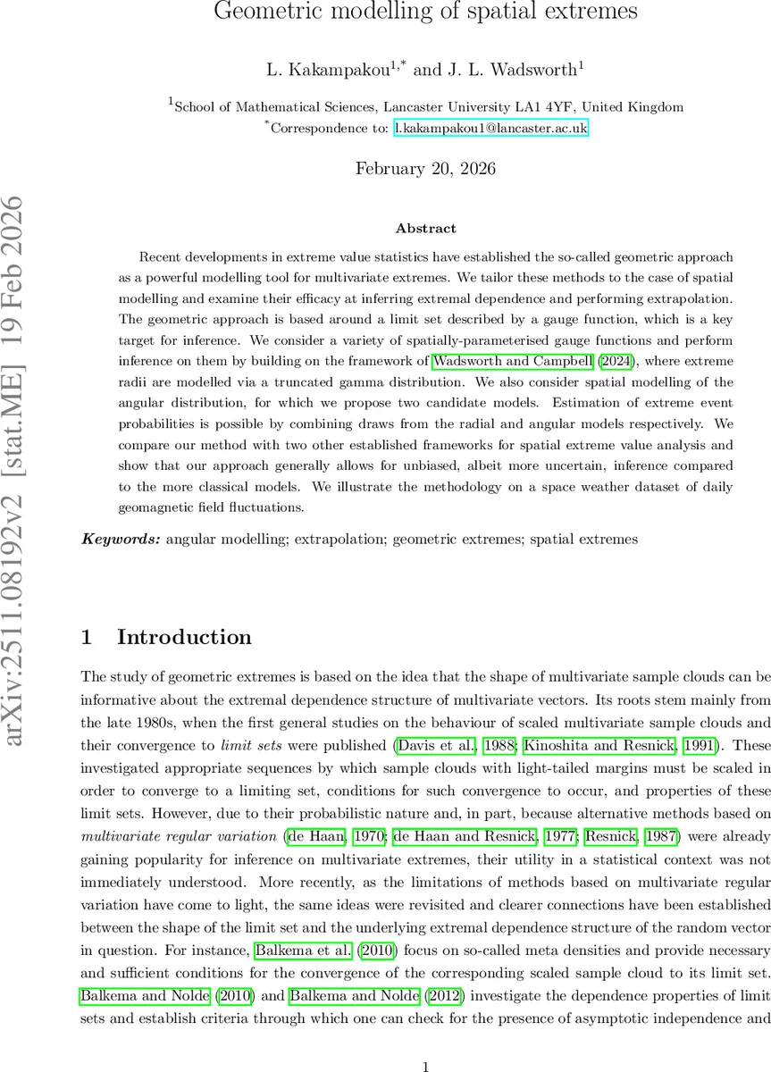 Geometric modelling of spatial extremes