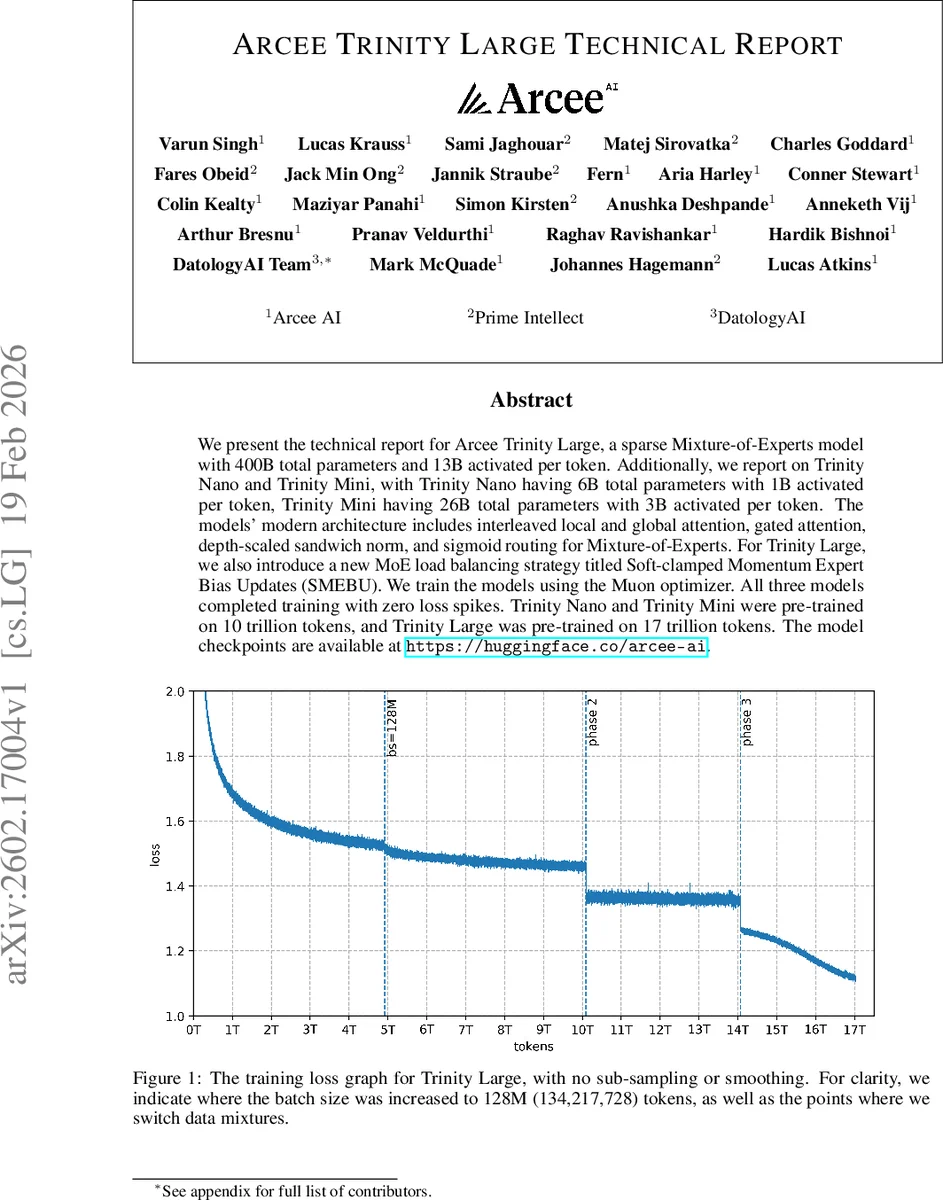 Arcee Trinity Large Technical Report