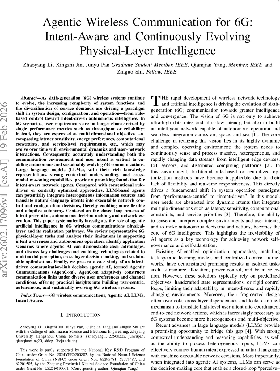 Agentic Wireless Communication for 6G: Intent-Aware and Continuously Evolving Physical-Layer Intelligence