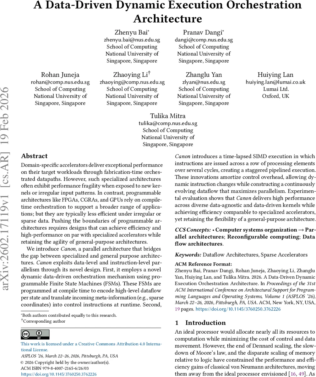 A Data-Driven Dynamic Execution Orchestration Architecture