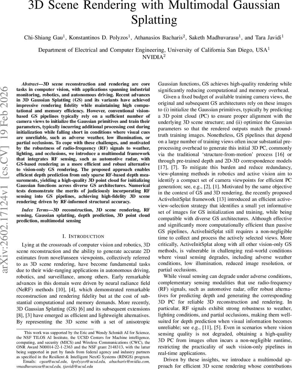 3D Scene Rendering with Multimodal Gaussian Splatting