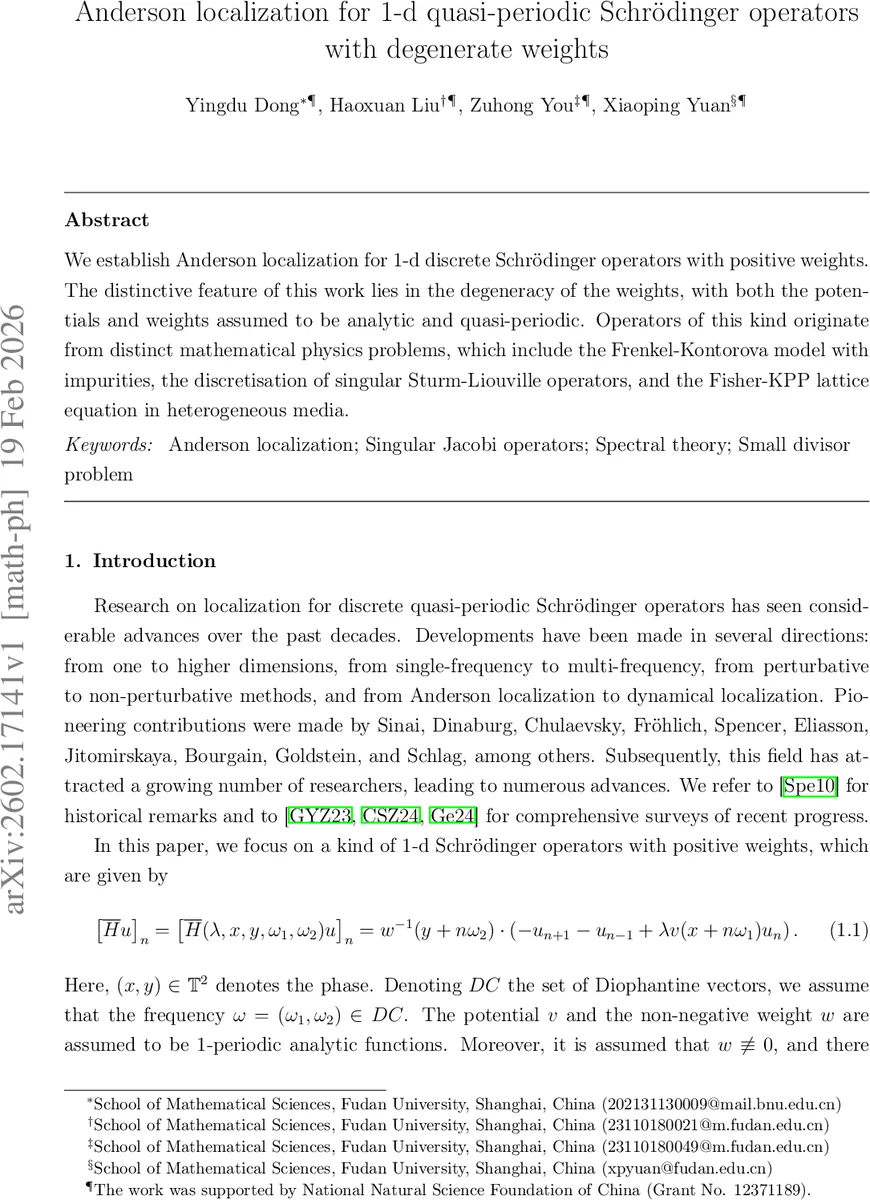 Anderson localization for 1-d quasi-periodic Schrödinger operators with degenerate weights