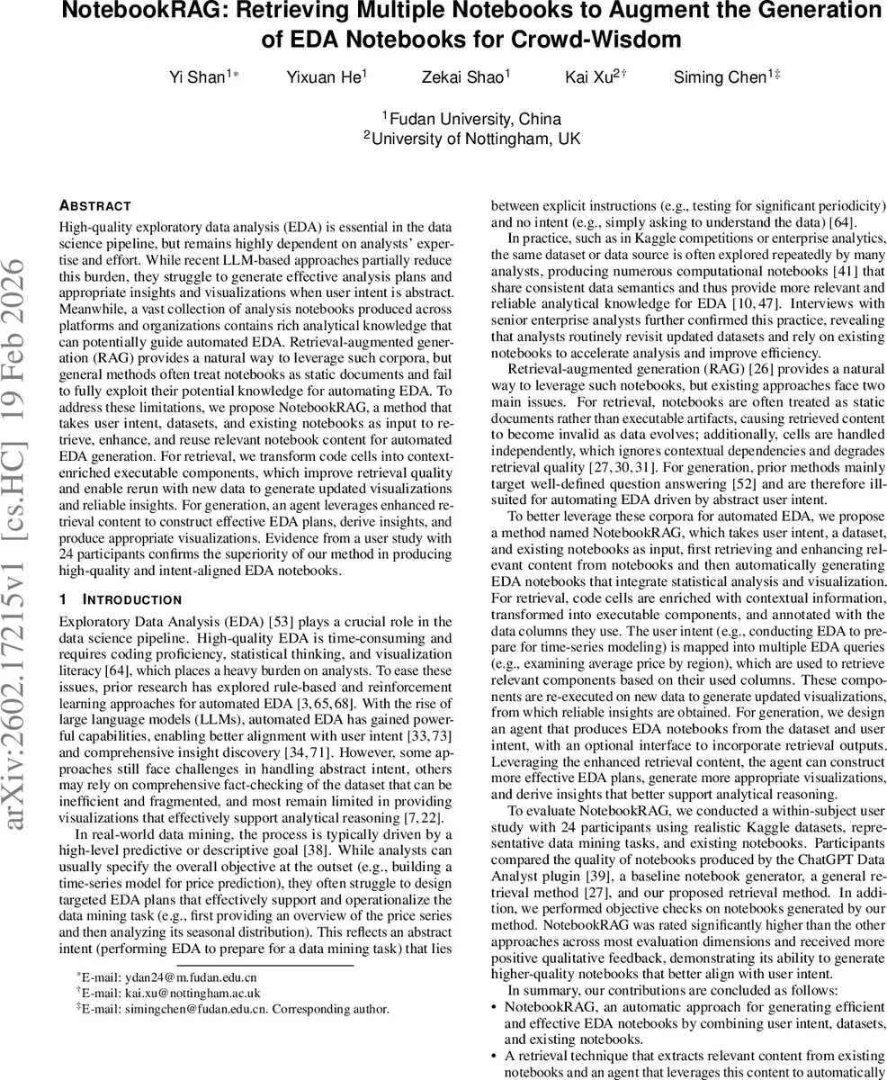 NotebookRAG: Retrieving Multiple Notebooks to Augment the Generation of EDA Notebooks for Crowd-Wisdom