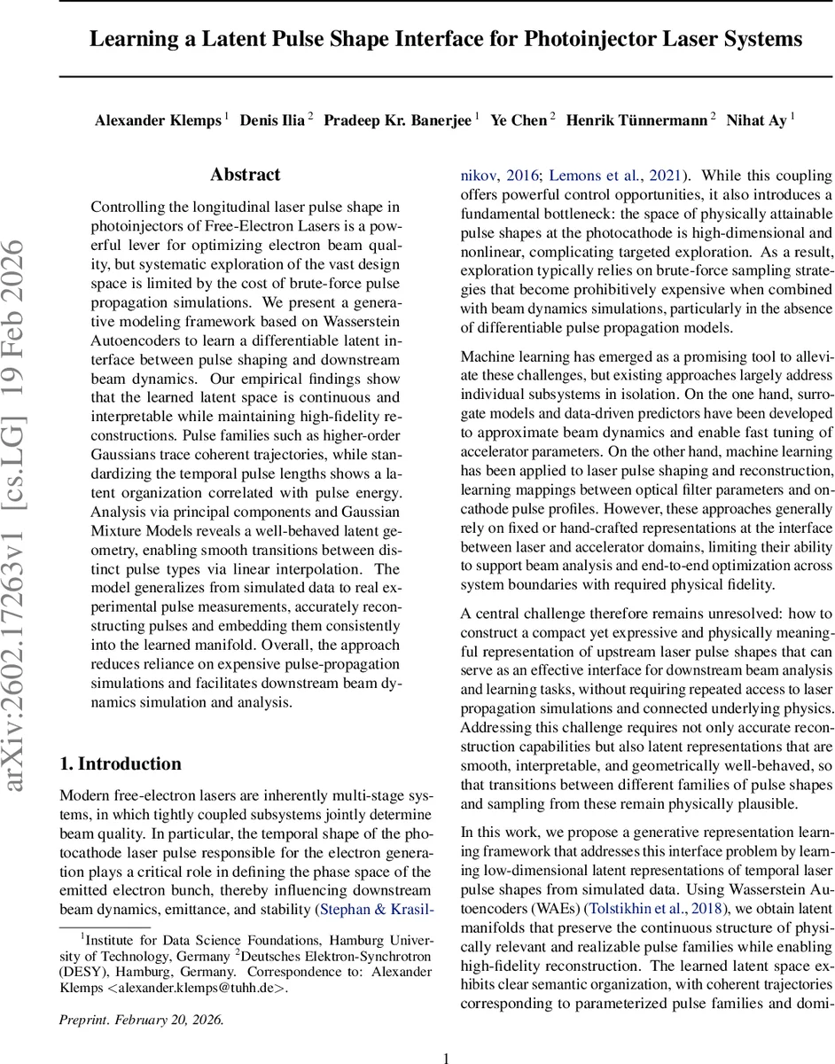 Learning a Latent Pulse Shape Interface for Photoinjector Laser Systems