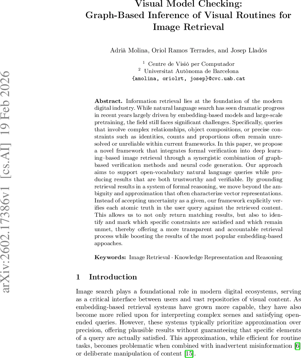 Visual Model Checking: Graph-Based Inference of Visual Routines for Image Retrieval