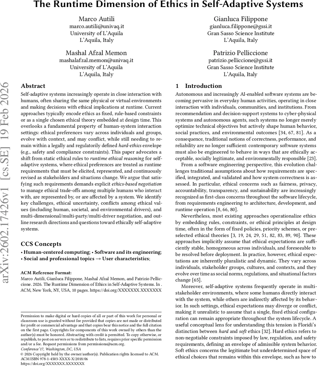 The Runtime Dimension of Ethics in Self-Adaptive Systems