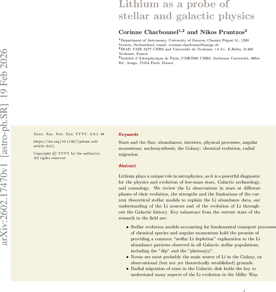 Lithium as a probe of stellar and galactic physics