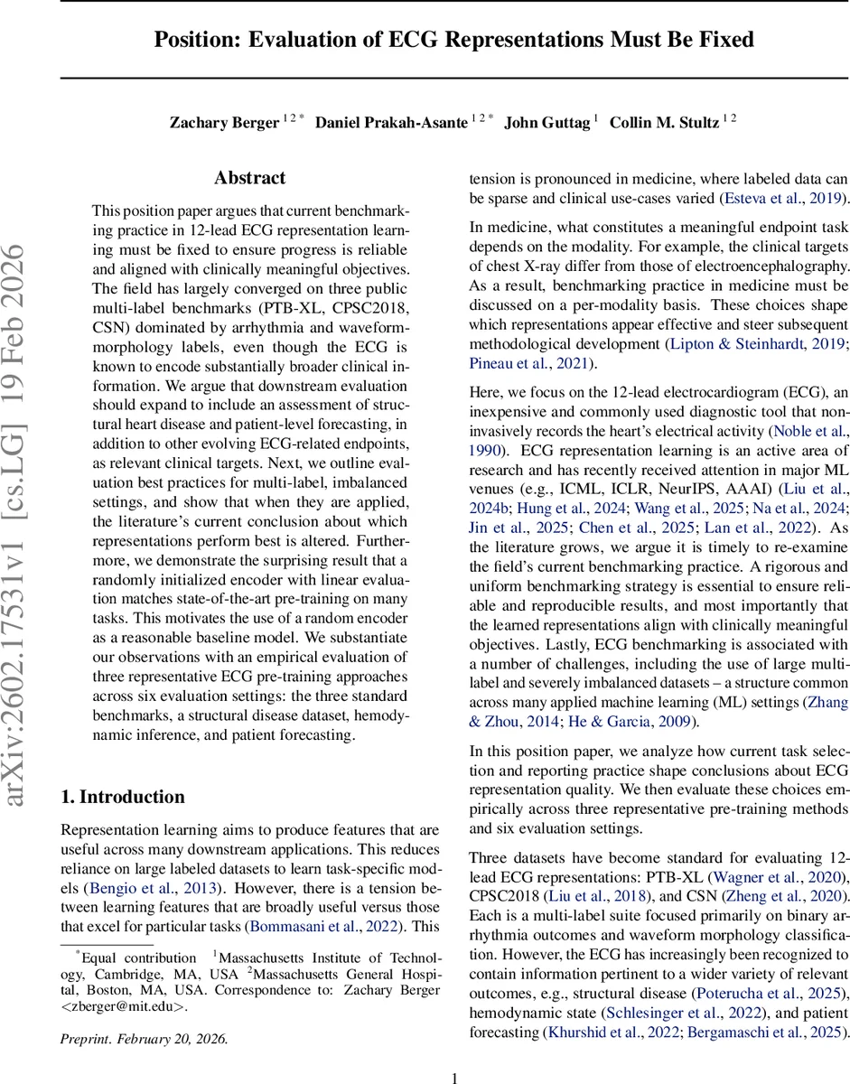 Position: Evaluation of ECG Representations Must Be Fixed