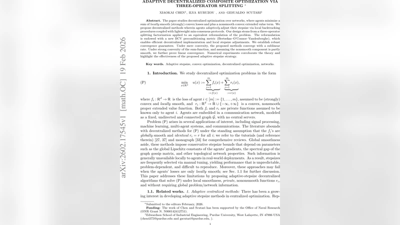 Adaptive Decentralized Composite Optimization via Three-Operator Splitting