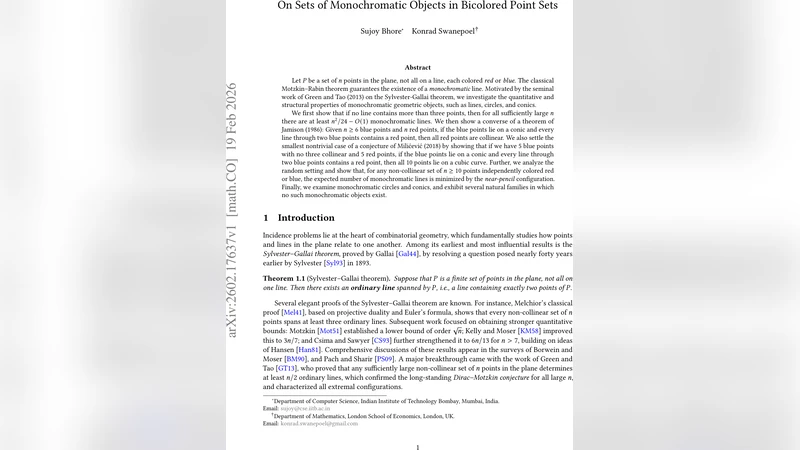 On Sets of Monochromatic Objects in Bicolored Point Sets