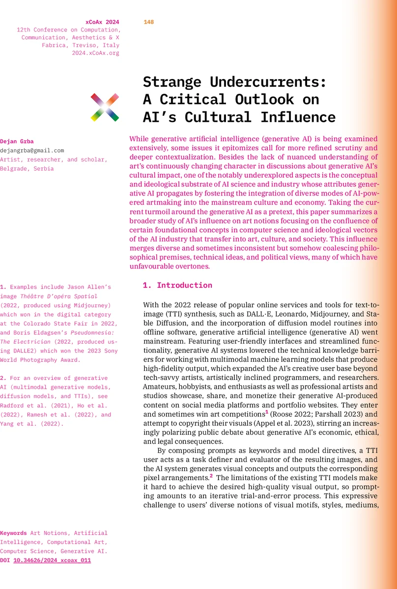 Strange Undercurrents: A Critical Outlook on AI's Cultural Influence