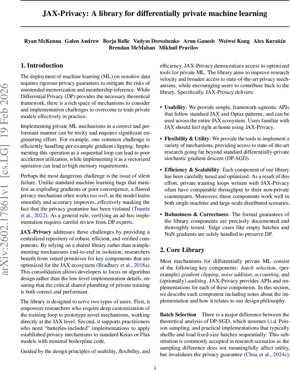 JAX-Privacy: A library for differentially private machine learning