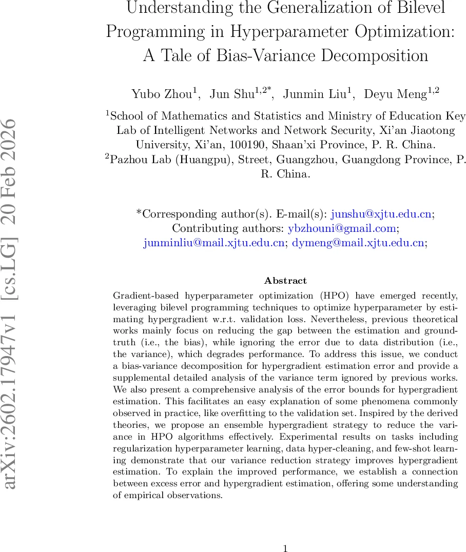 Understanding the Generalization of Bilevel Programming in Hyperparameter Optimization: A Tale of Bias-Variance Decomposition
