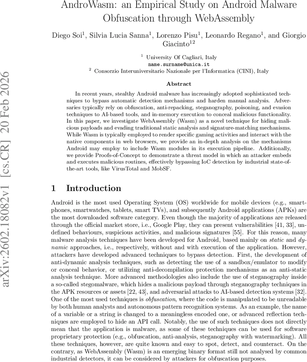 AndroWasm: an Empirical Study on Android Malware Obfuscation through WebAssembly