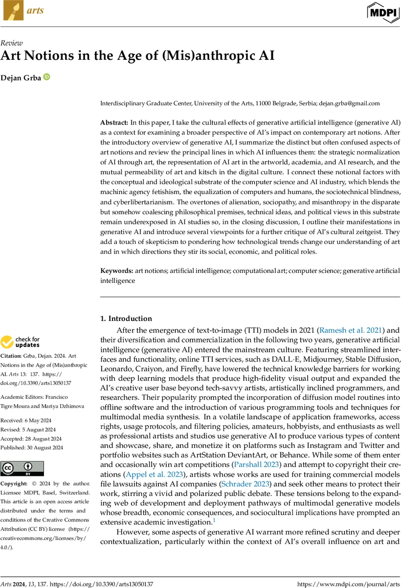 Art Notions in the Age of (Mis)anthropic AI